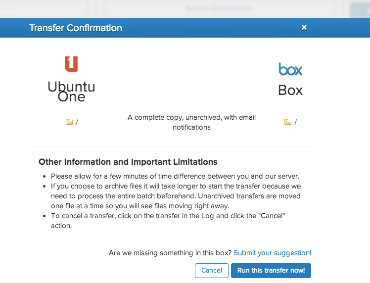 Mover ubuntu one box