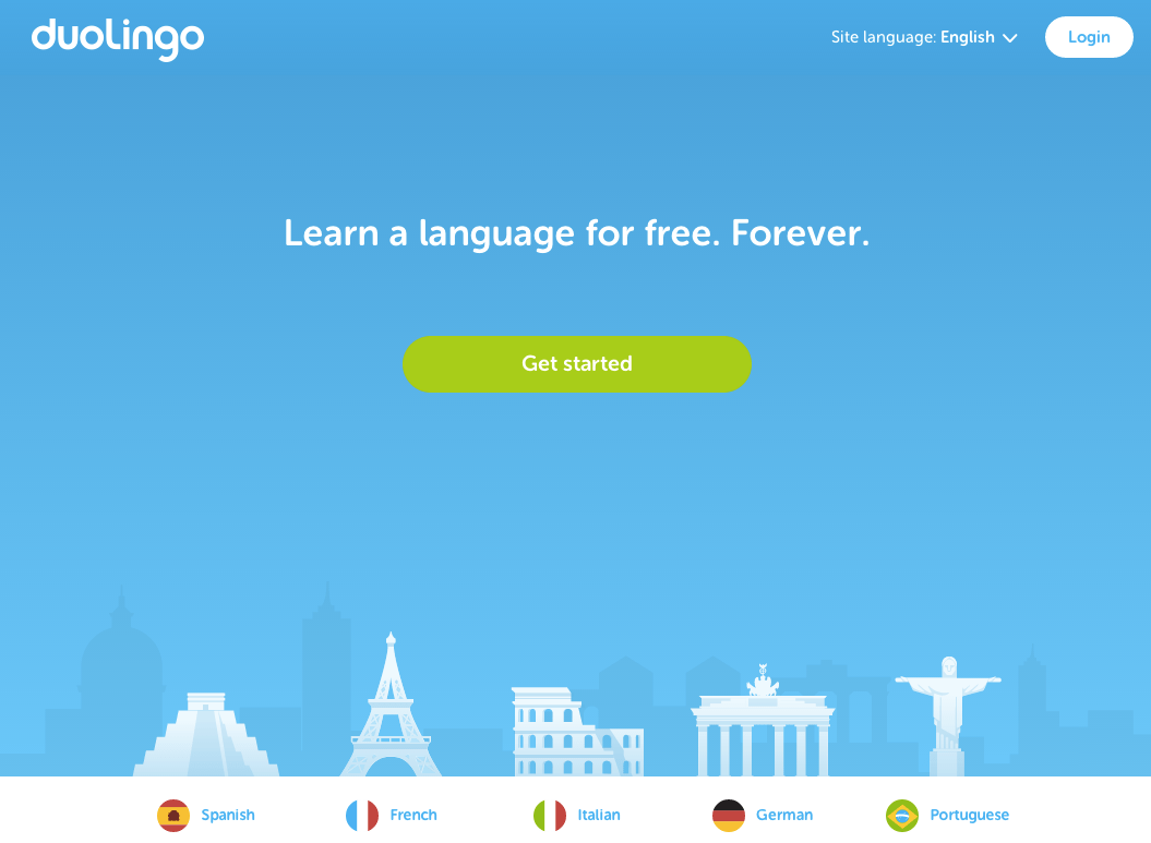 Learn languages free, forever